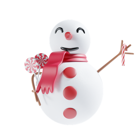 Snowman With Candy  3D Icon