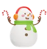 Snowman With Earphones And Candy Cane