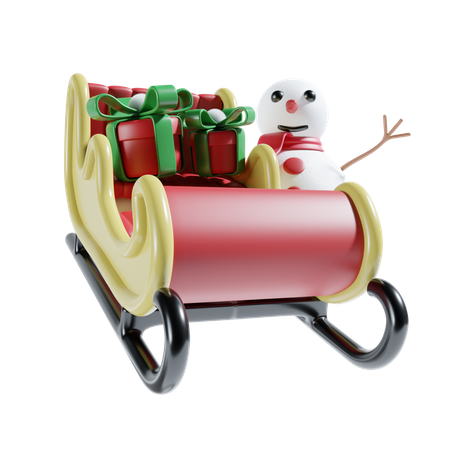 Snowman With Gift  3D Icon