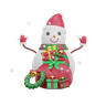 3d snowman with gift christmas emoji