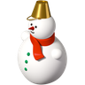 snowman winter new year christmas 3d illustration