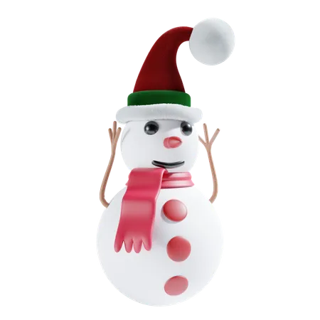 Christmas 3 D Icon With Snowman 3D Icon