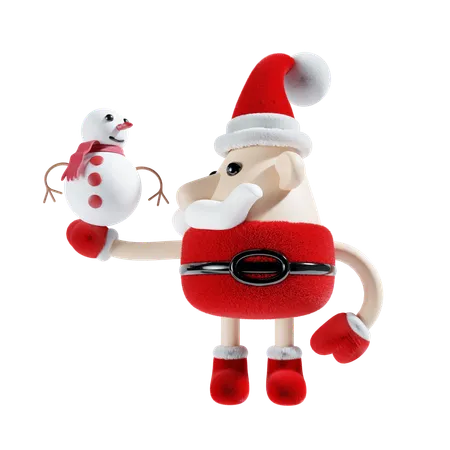 Snowman With Santa  3D Illustration