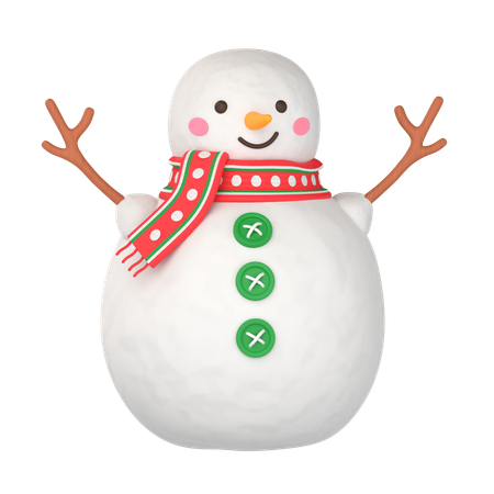 Snowman With Scarf  3D Icon
