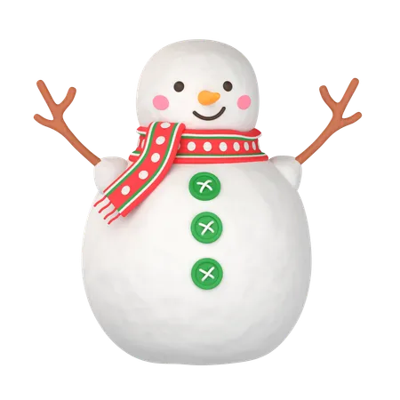 Snowman With Scarf  3D Icon