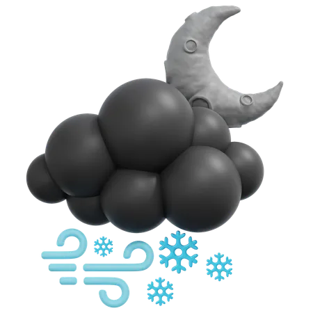 夜の吹雪  3D Icon