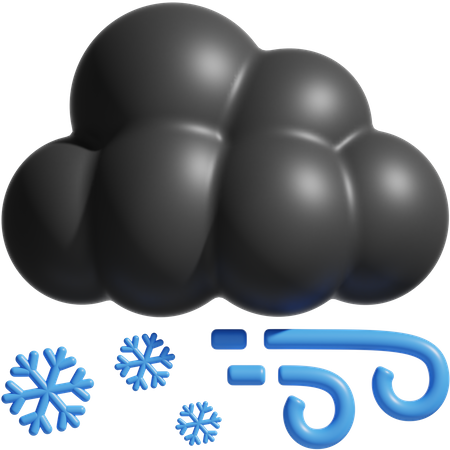 Snowstorm night  3D Icon