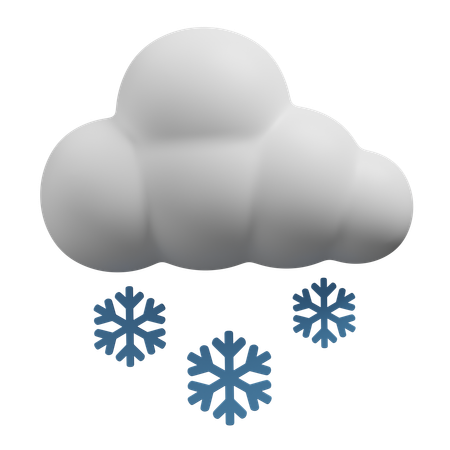 Snowy and cloudy  3D Icon