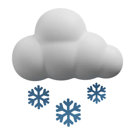 Snowy and cloudy  3D Icon