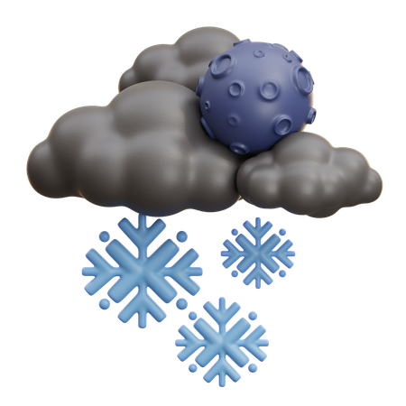 Snowy Cloud With Planet Winter  3D Icon