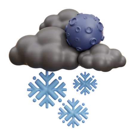 Snowy Cloud With Planet Winter  3D Icon