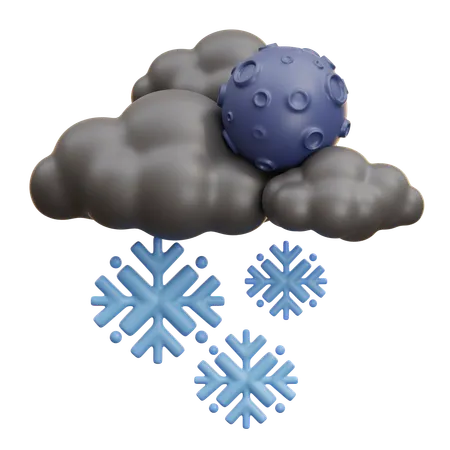 Snowy Cloud With Planet Winter  3D Icon