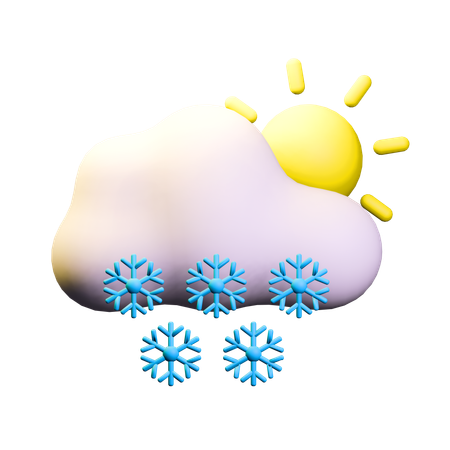 Snowy Day Weather  3D Icon