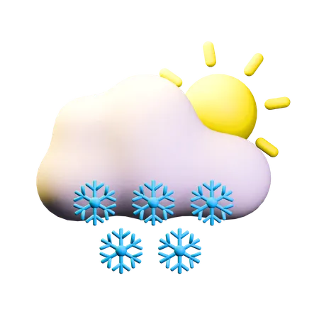 Snowy Day Weather  3D Icon