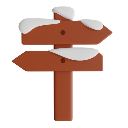 Snowy Direction Board  3D Icon