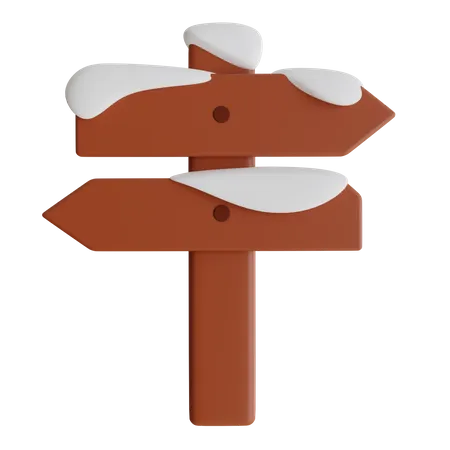 Snowy Direction Board  3D Icon