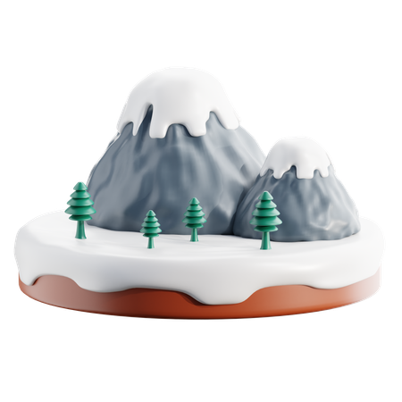 Snowy Mountain  3D Icon