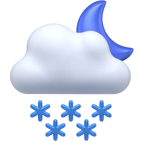 Snowy night  3D Icon