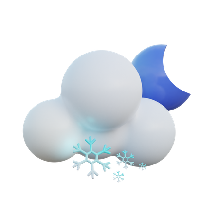 Snowy Night  3D Icon