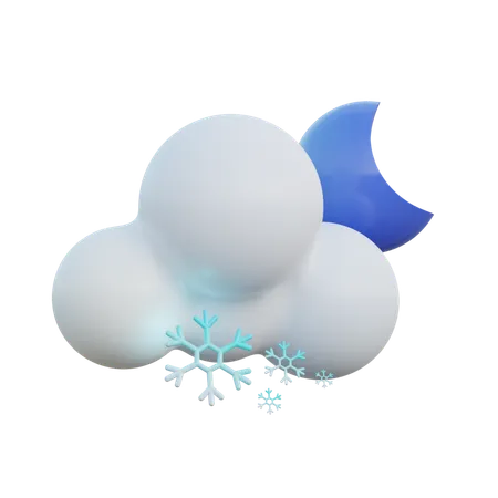 Snowy Night  3D Icon