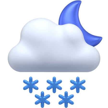 Snowy night  3D Icon