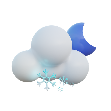 Snowy Night  3D Icon