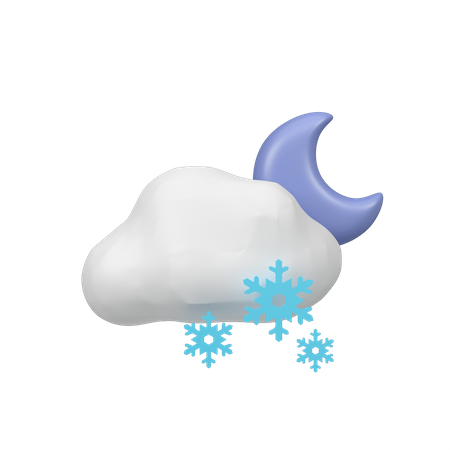 Snowy Night  3D Icon