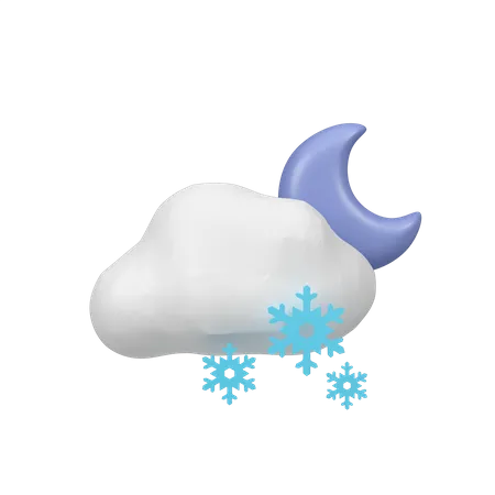 Snowy Night  3D Icon