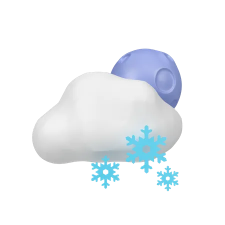 Snowy Night  3D Icon