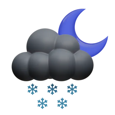 Snowy Night  3D Icon