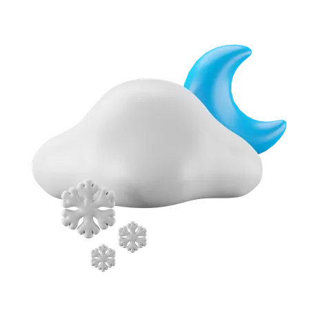 Snowy Night  3D Icon