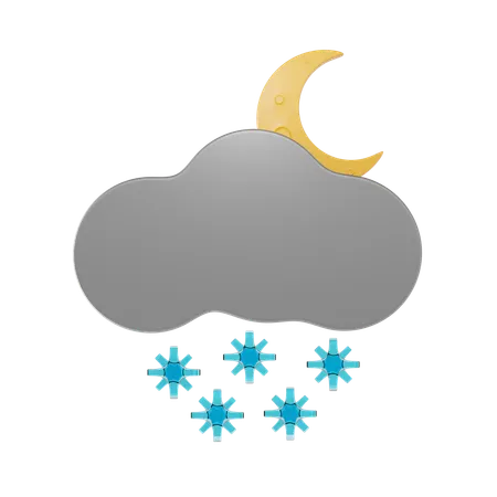 Snowy Night  3D Icon