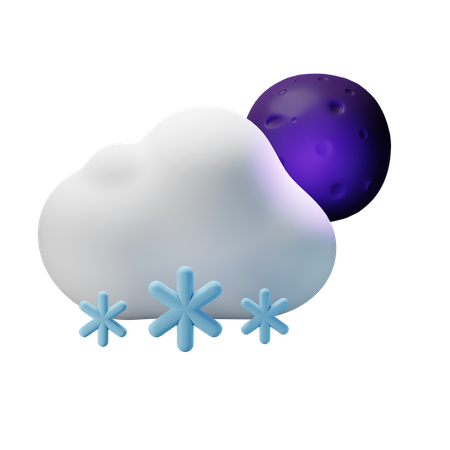 Snowy Night  3D Icon