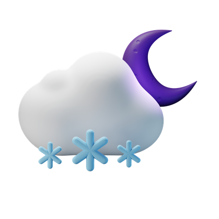 Snowy Night  3D Icon