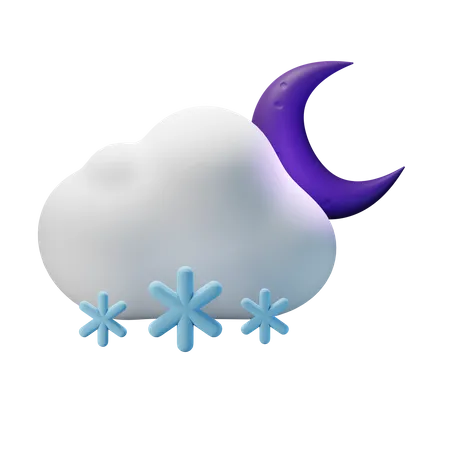 Snowy Night  3D Icon