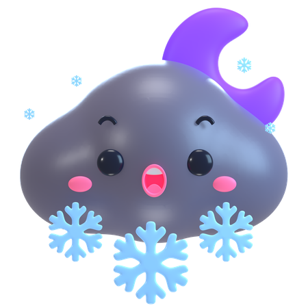 Snowy Night  3D Icon