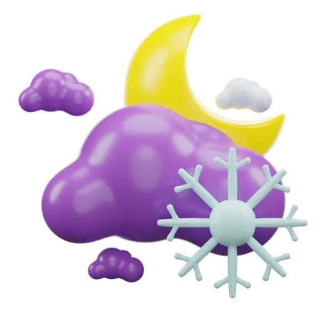 Snowy Night 3D Icon