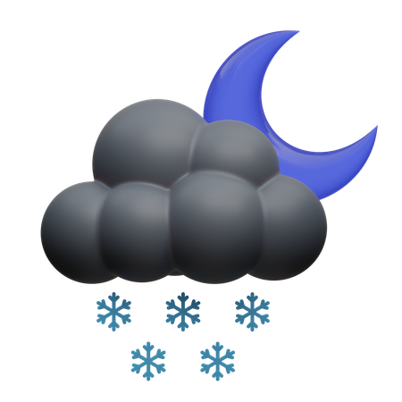 Snowy Night  3D Icon