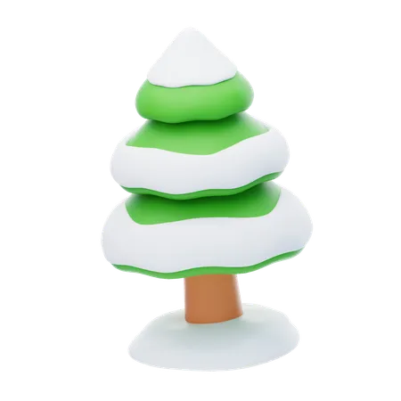 Snowy Pine Tree  3D Icon