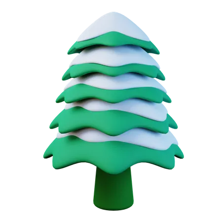 Snowy Pine Tree 3 D Illustration 3D Icon