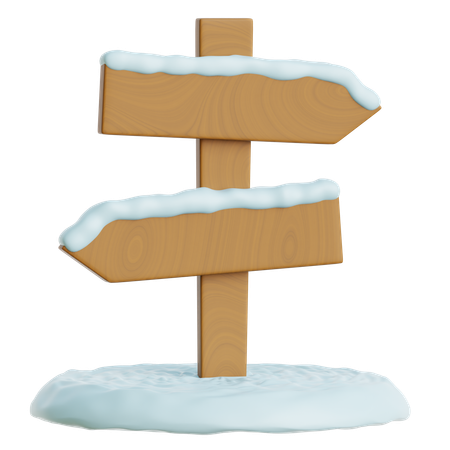 Snowy Signboard  3D Icon