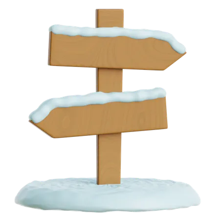 Snowy Signboard  3D Icon