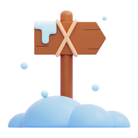 Snowy Signpost  3D Icon