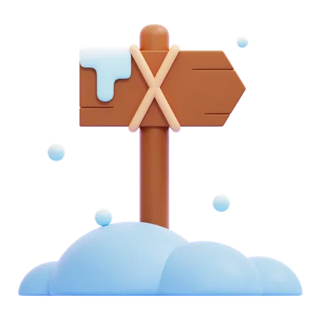 Snowy Signpost  3D Icon