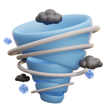 Snowy Tornado  3D Icon