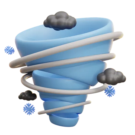 Snowy Tornado  3D Icon