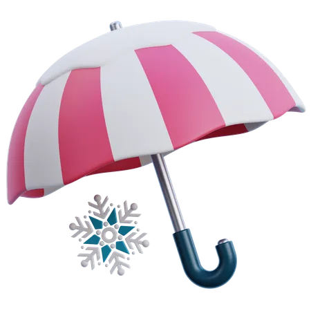 Snowy Umbrella  3D Icon