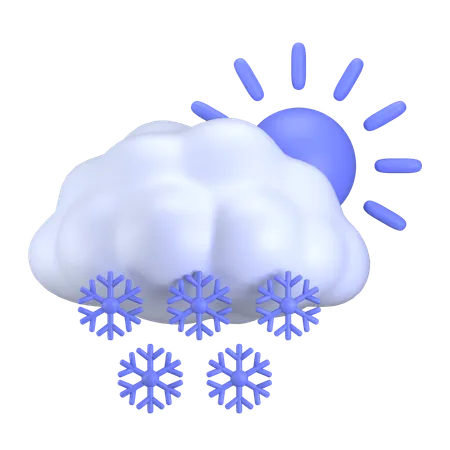 Snowy weather Day  3D Icon