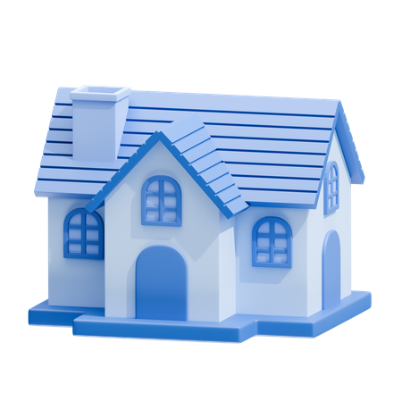 Snowy Winter Cottage  3D Icon