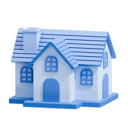 Snowy Winter Cottage  3D Icon